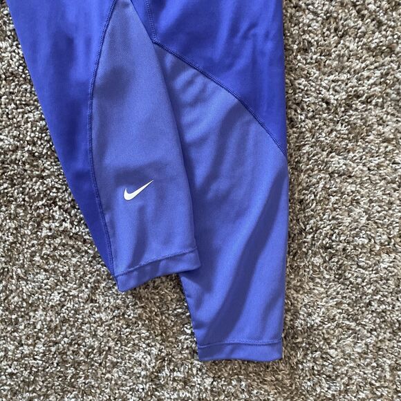 Nike Dri-fit Girls Purple Leggings - Size S - Mesh Ankle Accent - Picture 3 of 4